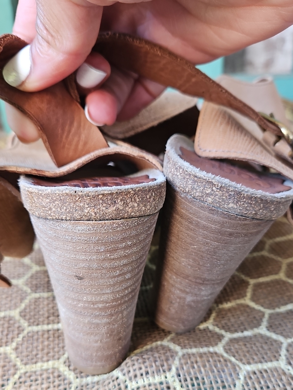 Anthropologie Coque Terra Sanne Leather Platform Heels - Picture 4 of 7